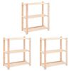 vidaXL Lagerregale 3 B&ouml;den 3 Stk. 80x38x90cm Massivholz Kiefer 150kg