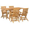vidaXL Garten Essgruppe 5 pcs Braun Teak-Massivholz