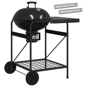 vidaXL Holzkohlegrill mit R&auml;uchertuben 91 x 71 x 107 cm Stahl Schwarz