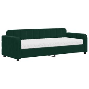 vidaXL Tagesbett mit Matratze Dunkelgr&uuml;n 80x200 cm Samt