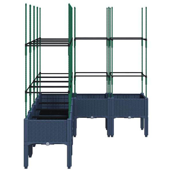 vidaXL Pflanzk&uuml;bel mit Rankgitter Blaugrau 160x120x142,5 cm PP