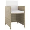 vidaXL 3-tlg. Garten-Essgruppe mit Kissen Poly Rattan Beige