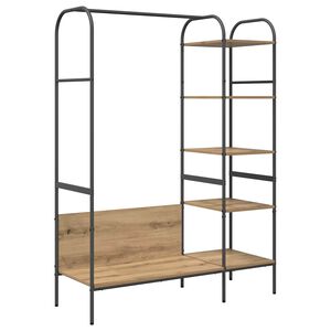 vidaXL Kleiderst&auml;nder mit Regal Beige 120 x 44 x 160 cm Holzwerkstoff