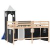 vidaXL Kinderhochbett mit Turm Wei&szlig; & Schwarz 80x200 cm Kiefernholz