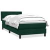 vidaXL Boxspringbett mit Matratze Dunkelgr&uuml;n 90x210 cm Samt