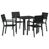 vidaXL Garten Essgruppe 5 pcs Schwarz Pulverbeschichteter Stahl