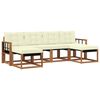 vidaXL Outdoor-Sofagarnitur mit Kissen 6 pcs Natur und Creme