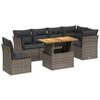 vidaXL 7-tlg. Garten-Sofagarnitur mit Kissen Grau Poly Rattan