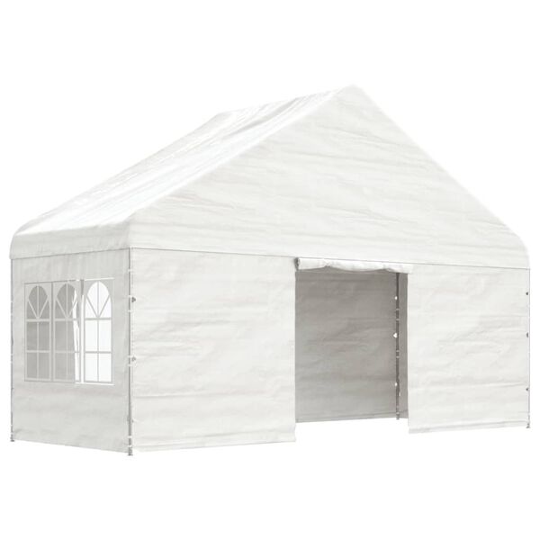 vidaXL Pavillon mit Dach Wei&szlig; 15,61x5,88x3,75 m Polyethylen