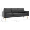 vidaXL 3-Sitzer-Sofa Dunkelgrau Stoff