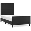 vidaXL Bettgestell mit Kopfteil Schwarz 90x200 cm Kunstleder