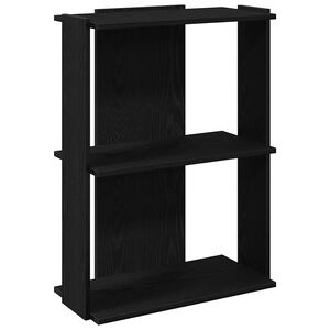 vidaXL B&uuml;cherregal 3 B&ouml;den Schwarz 60x30x80 cm Holzwerkstoff