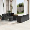 vidaXL Gartensofa-set mit Kissen 11 pcs Schwarz Poly-Rattan