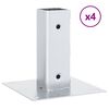 vidaXL Pfostentr&auml;ger Quadratisch 4Stk. Silber 51x51mm Verzinkter Stahl