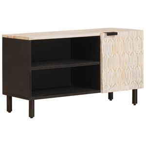 vidaXL TV-Schr&auml;nk mit T&uuml;r Wei&szlig;e gewaschene Oberfl&auml;che 80 x 33 x 46 cm