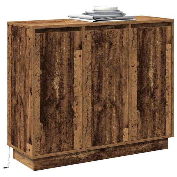 vidaXL LED-Sideboard Altholz 90 x 32 x 75 cm Holzwerkstoff