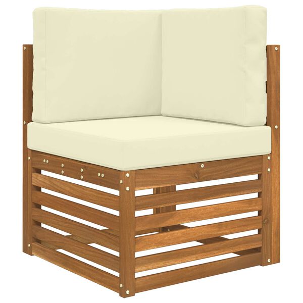 vidaXL Sofagarnituren 6 pcs Natur und Creme Massivholz Akazie