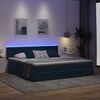 vidaXL Bett mit Stauraum und LED mit LED Dunkelblau 200 x 200 cm Samt