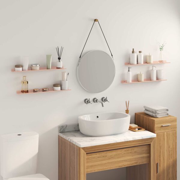 vidaXL Schwebendes Regal 4 pcs Rosa 60 x 8,5 x 2,5 cm Stahl