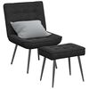 vidaXL Relaxsessel mit Hocker Schwarz Samt
