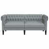 vidaXL Chesterfield-Sofa 2-Sitzer Hellgrau Stoff