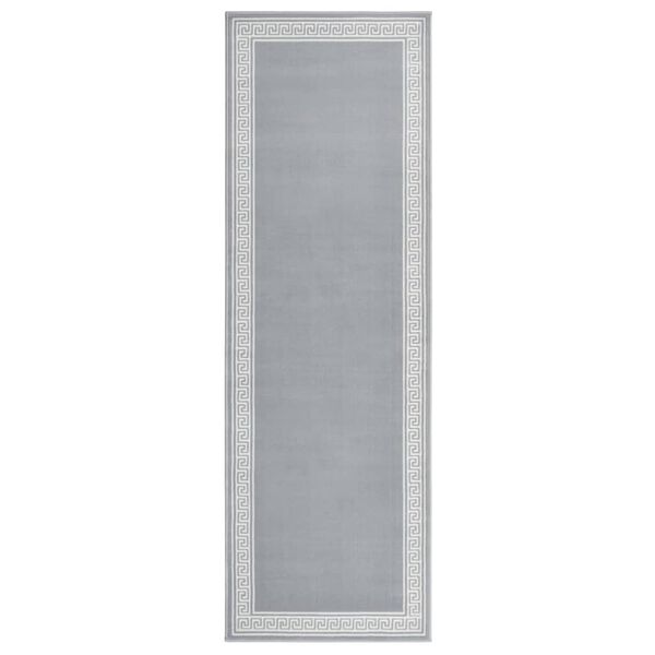 vidaXL Teppichl&auml;ufer BCF Grau mit Motiv 80x250 cm