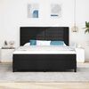 vidaXL LED Boxspringbett mit Matratze Schwarz 180 x 200 cm Stoff