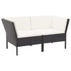 vidaXL 6-tlg. Garten-Lounge-Set mit Auflagen Poly Rattan Schwarz