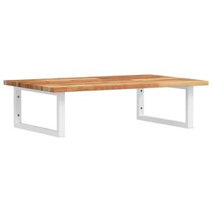 vidaXL Waschbeckenregal Wandmontage Stahl und Akazienholz