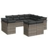 vidaXL 11-tlg. Garten-Sofagarnitur mit Kissen Grau Poly Rattan