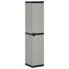 vidaXL Garten-Lagerschrank mit 3 B&ouml;den Grau & Schwarz 34x40x168 cm