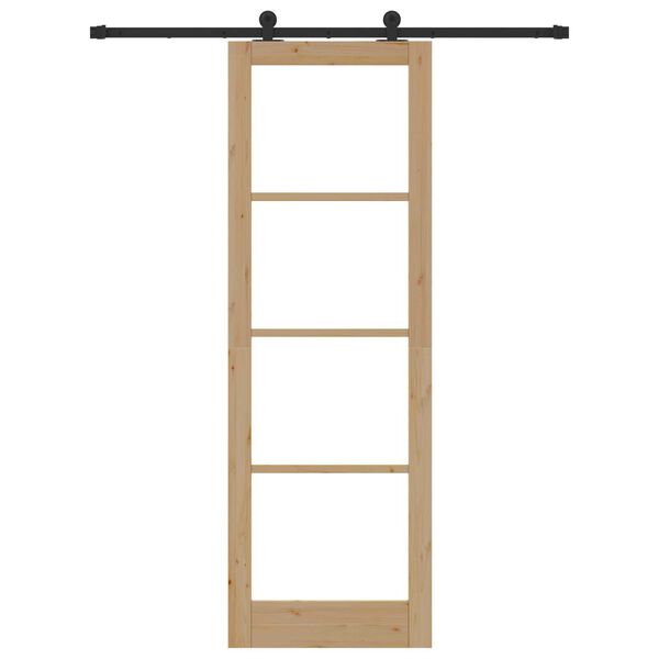 vidaXL Schiebet&uuml;r ORKDAL Nat&uuml;rlich und Schwarz 78 x 232 cm