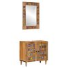 vidaXL Badezimmerm&ouml;bel-Set Wandmontiert 2 pcs Natur Massivholz Mango