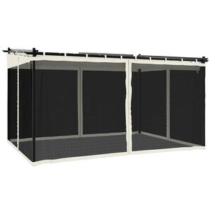 vidaXL Pavillon mit Netzw&auml;nden Creme 4x3 m Stahl
