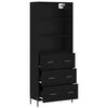 vidaXL Highboard Schwarz 69,5x34x180 cm Holzwerkstoff