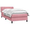 vidaXL Boxspringbett mit Matratze Rosa 90x220 cm Samt