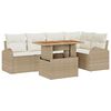 vidaXL Garten-Sofa-Set mit Kissen 6 pcs Beige und Creme
