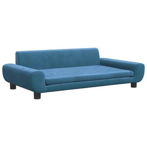 vidaXL Hundebett Blau 100x54x33 cm Samt