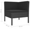 vidaXL 4-tlg. Garten-Lounge-Set mit Auflagen Poly Rattan Schwarz