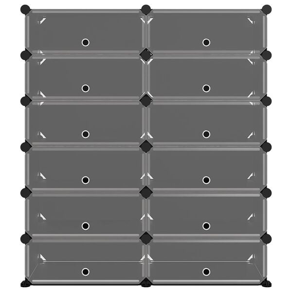 vidaXL Schuhregal Schwarz 94,5x36,5x106 cm PP