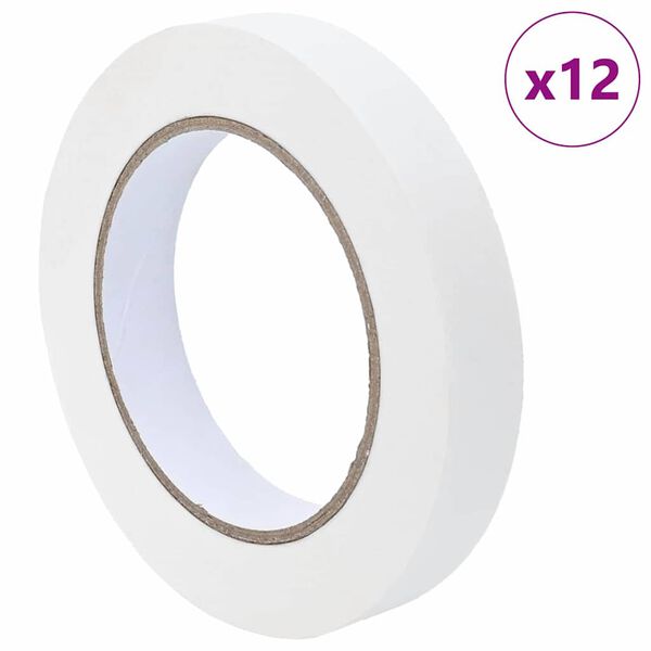 vidaXL Malerklebeb&auml;nder 12 pcs Wei&szlig; 19mm x 50m Papier