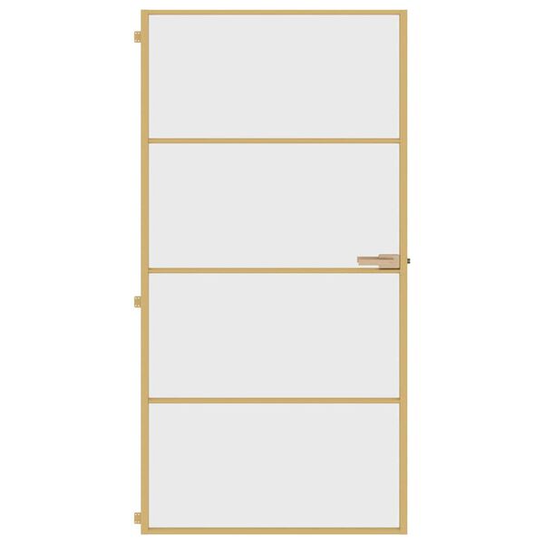 vidaXL Innent&uuml;r Schlank Golden 102,5x201,5 cm Hartglas und Aluminium