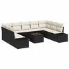vidaXL Gartensofa-set mit Kissen 10 pcs Schwarz Poly-Rattan