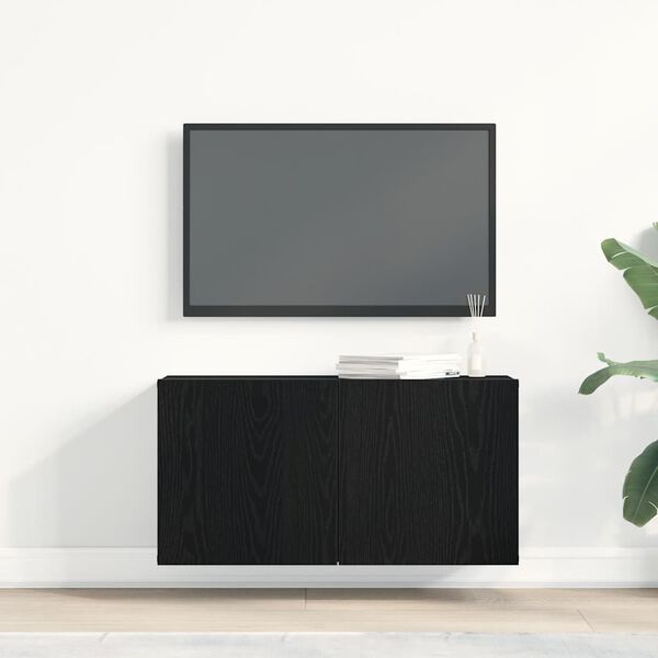 vidaXL TV-Schrank Schwarze Eiche 80 x 30 x 41 cm Holzwerkstoff