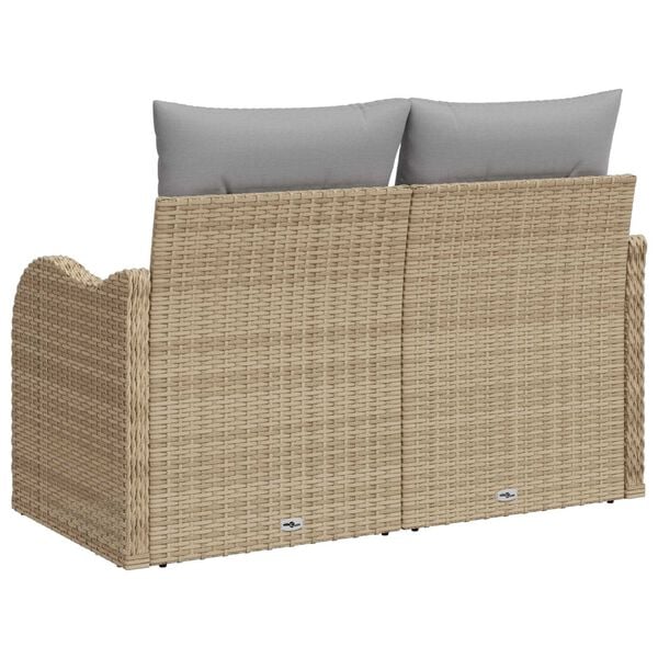 vidaXL Gartensofa Beige 121 x 62 x 69cm Poly-Rattan