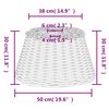 vidaXL Lampenschirm Weiß Ø50x30 cm Korbweide