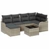 vidaXL Gartensofa-set 7 stk. Hellgrau Poly-Rattan