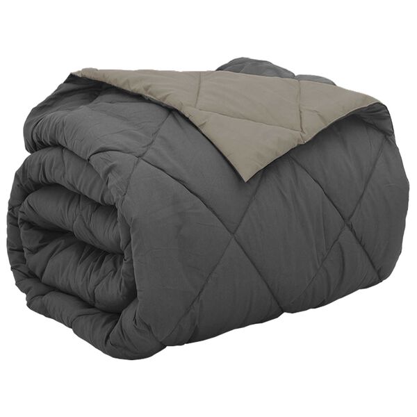 vidaXL Ganzjahresbettdecke Hellgrau und Anthrazit 200 x 200 cm
