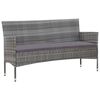vidaXL 5-tlg. Garten-Lounge-Set mit Auflagen Poly Rattan Grau
