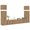 vidaXL 8-tlg. TV-Schrank-Set Wandmontage Artisan-Eiche Holzwerkstoff